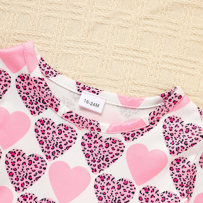 Toddler Girl Long Sleeve Heart Tulle Dress – Valentine & Birthday Party Outfit